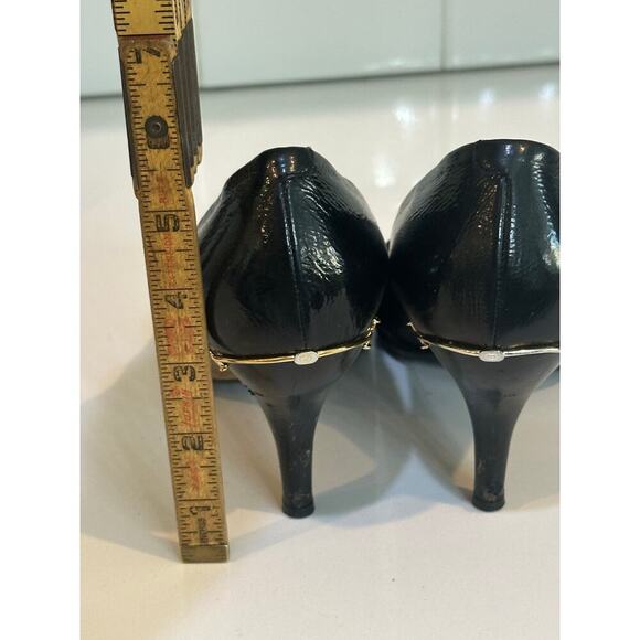 Vintage quilted Gucci Women's Black Patent Leather Peep-toe Pump Heels Size 7.5 - Picture 10 of 12